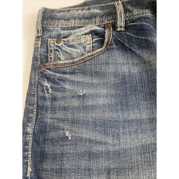 Silver Gordie 34x26 Men Relaxed Straight Denim Jeans Hemmed - Picture 9 of 10